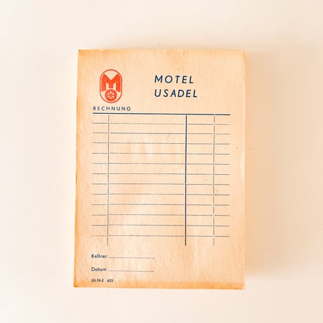 ドイツ　メモ帳　MOTEL USADEL　1970年代