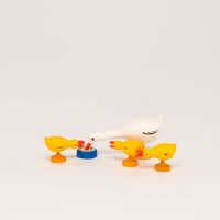 ドイツ　ザイフェン　人形　ガチョウ　ガチョウ一家　木製