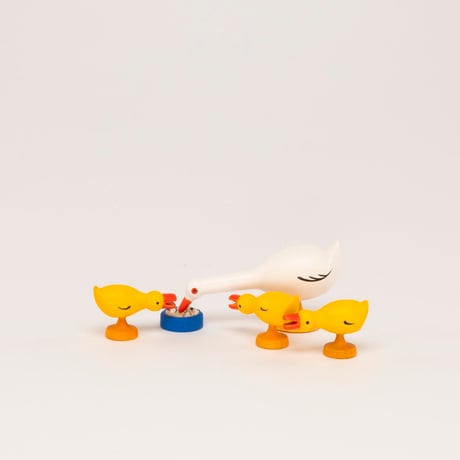 ドイツ　ザイフェン　人形　ガチョウ　ガチョウ一家　木製