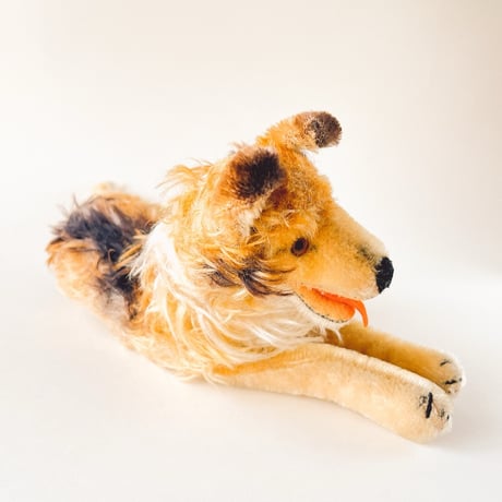 西ドイツ　年代不明　シュタイフ　コリー　ぬいぐるみ　全長25cm
