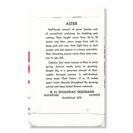 シードパケット　種袋　アメリカ　Aster - Heart of France - Red