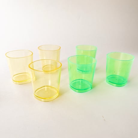 東ドイツ　LIKOER STAMPER（リキュール スタンパー）6個セット　イエロー＆蛍光グリーン