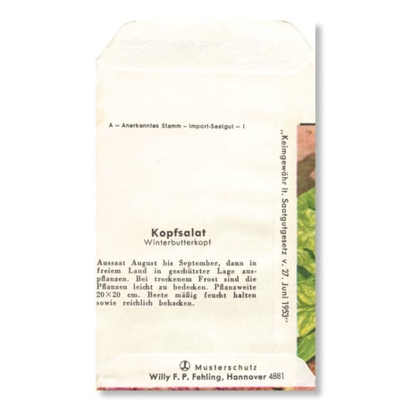 シードパケット　種袋　西ドイツ　Kopfsalat - Winterbutterkopf