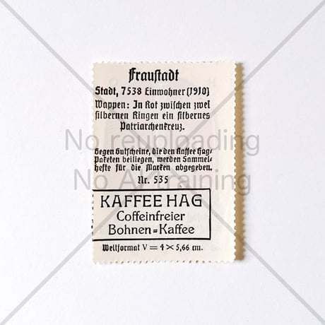 コーヒー・ハーグ広告切手　Fraustadt