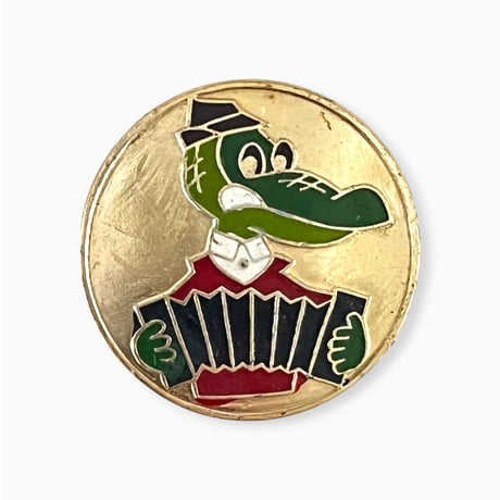 ソビエト　ヴィンテージバッジ　チェブラーシカ　ゲーナ金色　直径4cm