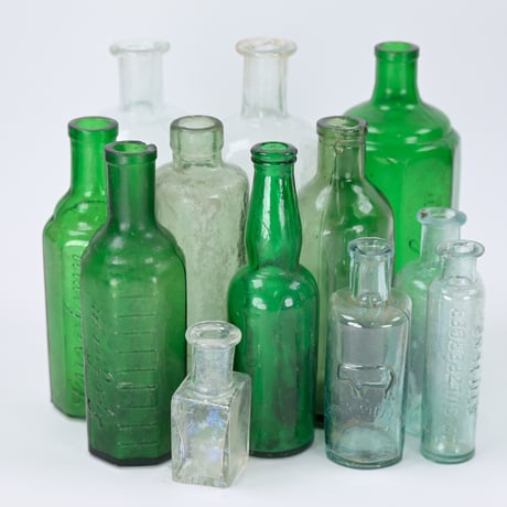 ドイツ　六角形　透明　ガラス瓶1-200ml　1930年代