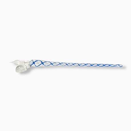 チェコ　現行品　ガラスペンセット　水色・白