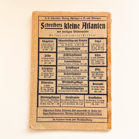 ドイツ　植物図鑑　Schreibers Kleiner Atlas der Alpenpflanzen, 1934