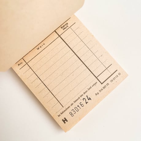 ドイツ　伝票　Konsum　1970年代