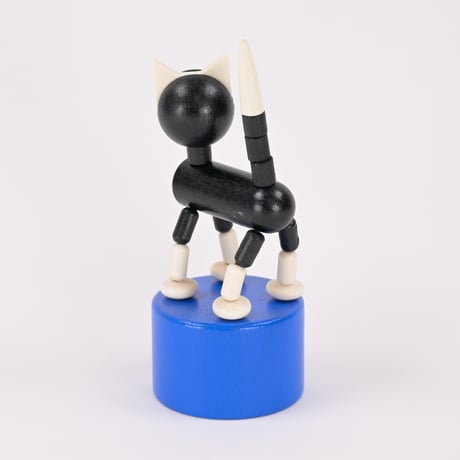 チェコ　木製おもちゃ　黒猫　プッシュトイ　DETOA(デトア)
