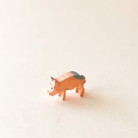 ドイツ　ザイフェン　人形　ぶた　木製
