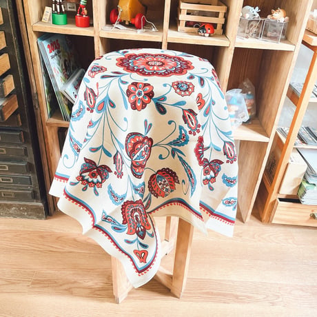 東ドイツ　テーブルクロス　ペイズリー風　未使用　Modische Tischdecke
