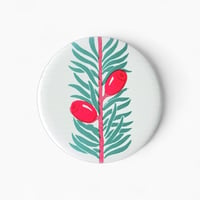ソビエト　缶バッジ - Ornament, Blüten, blauer Hintergrund - 1970s