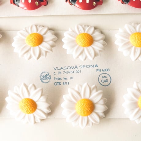 チェコ　プラスチック　髪留め　ヘアゴム用パーツ　vlasová spona