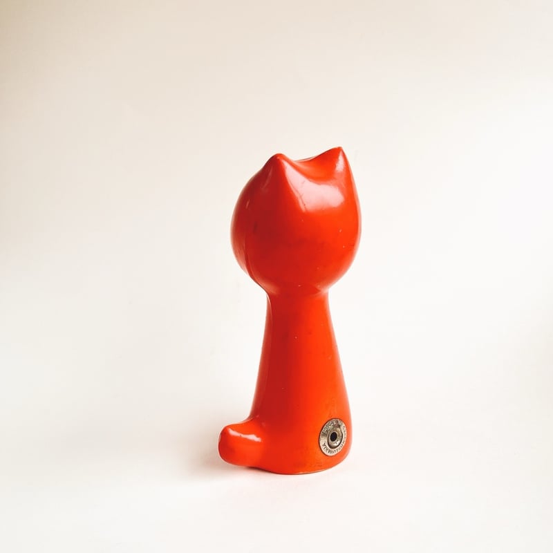 チェコ ニクロヴァー ソフビ人形 犬 オレンジ色 1970年代 高さ13cm