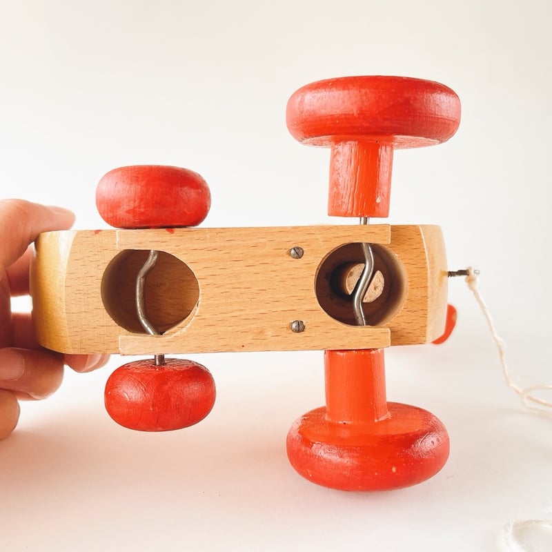 東ドイツ 木製おもちゃ 引きぐるま プルトイ お散歩アヒル 年代不明