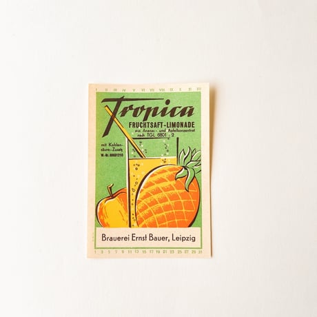 東ドイツ　Tropica　ドリンクのラベル　ラベル　ジュース