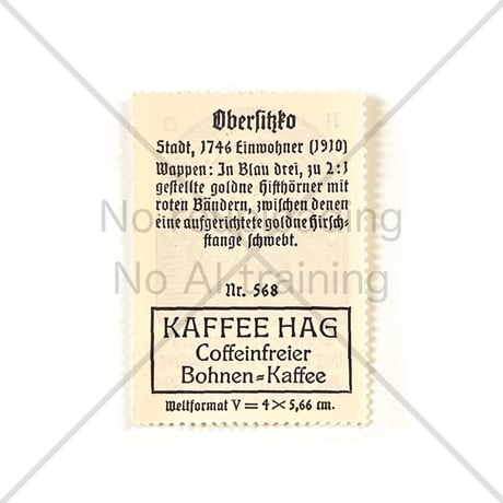 コーヒー・ハーグ広告切手　Obersitzko