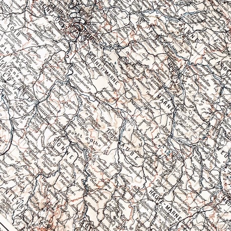 ドイツ　古地図　ヴィンテージ見開き図版　FRANKREICH
