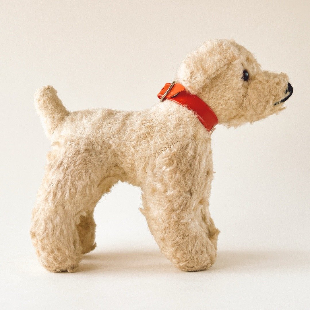 西ドイツ 年代不明 小さな白い犬 ぬいぐるみ 全長13cm | こぐま舎