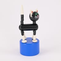 チェコ　木製おもちゃ　黒猫　プッシュトイ　DETOA(デトア)