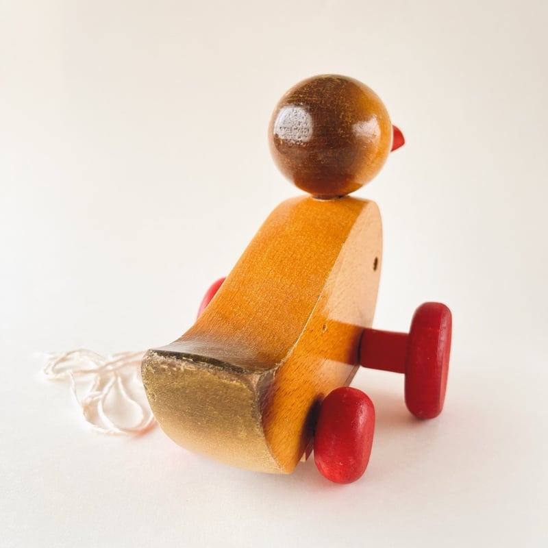 東ドイツ 木製おもちゃ 引きぐるま プルトイ お散歩アヒル 年代不明