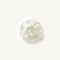 チェコスロバキア　ガラスボタン　花　青みクリア　1940年代–1970年代