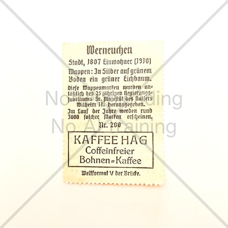 コーヒー・ハーグ広告切手　Werneuchen