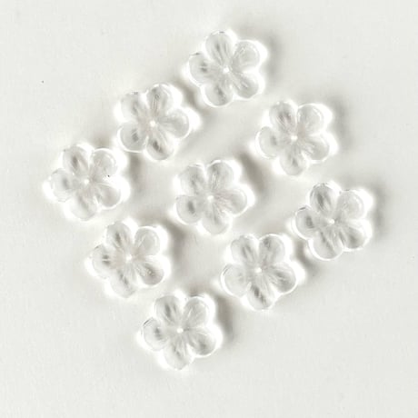 チェコ　ガラスビーズ　花　20mm　クリア　無色透明