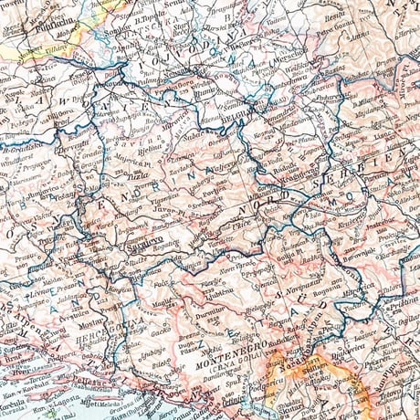 ドイツ　古地図　ヴィンテージ見開き図版　SUDSLAWIEN