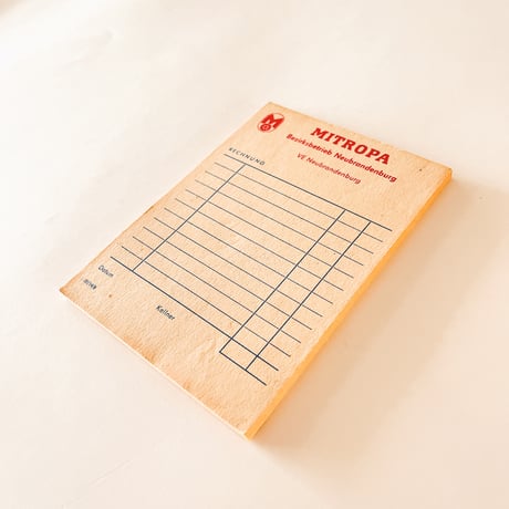 ドイツ　メモ帳　MITROPA　きなり　1970年代