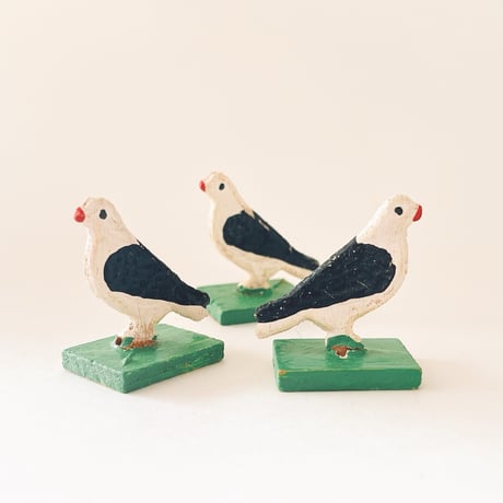 東ドイツ　おもちゃ　白黒の鳩　1950年代–1970年代　木製