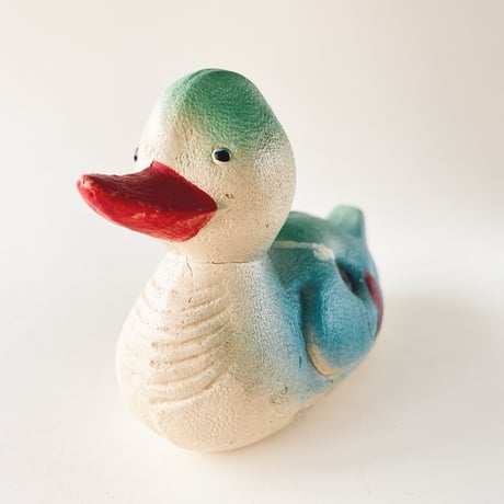 ソビエト　年代不明　赤い口の水鳥　ソフビ　人形　全長16cm