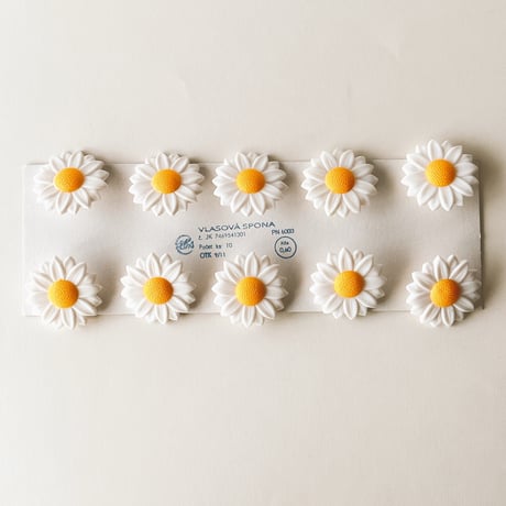チェコ　プラスチック　髪留め　ヘアゴム用パーツ　vlasová spona
