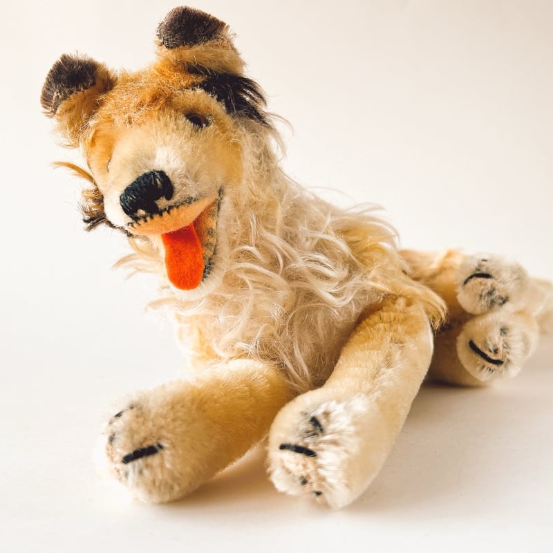 西ドイツ 年代不明 シュタイフ コリー ぬいぐるみ 全長25cm