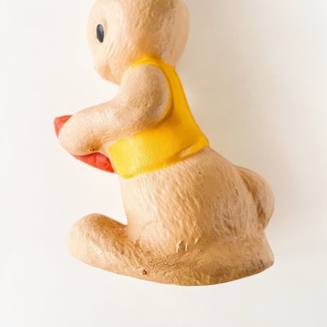ソビエト　年代不明　にんじんを持ったうさぎ　ソフビ　人形　高さ19cm