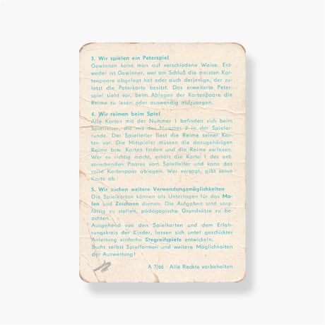 東ドイツ　カードゲーム　Sandmännchen　1967年　ばら売り　説明書