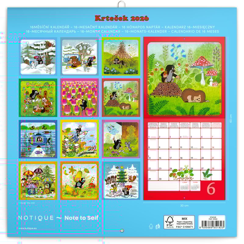 チェコ カレンダー モグラのクルテク 2026年 | こぐま舎