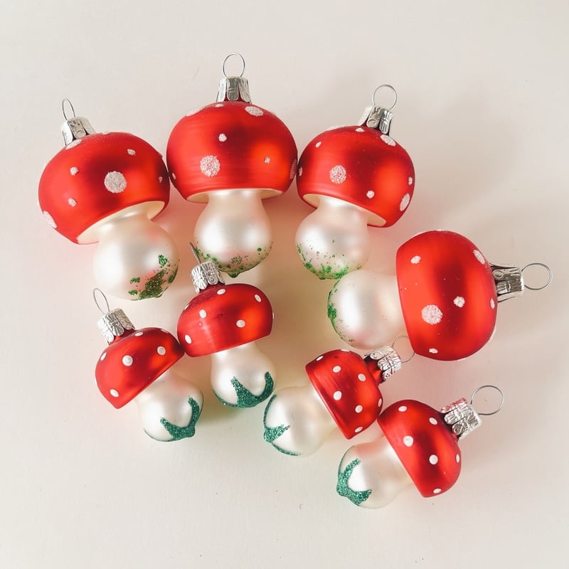 チェコ クリスマスオーナメント きのこ ガラス （小） | こぐま舎