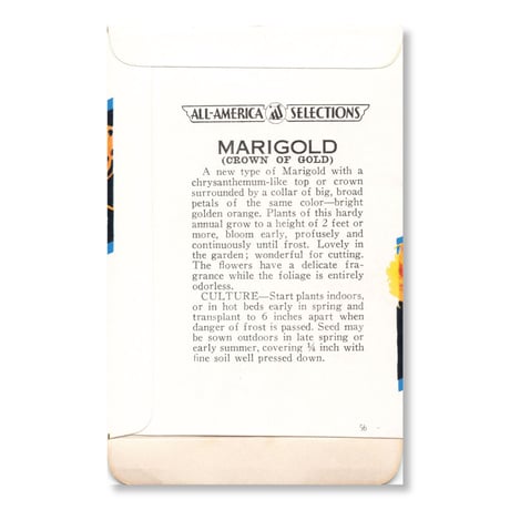 シードパケット　種袋　アメリカ　Marigold - Crown of Gold