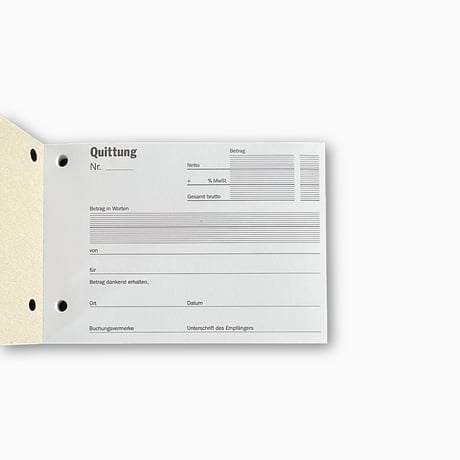 ドイツ　領収書　横型　白表紙　現行品