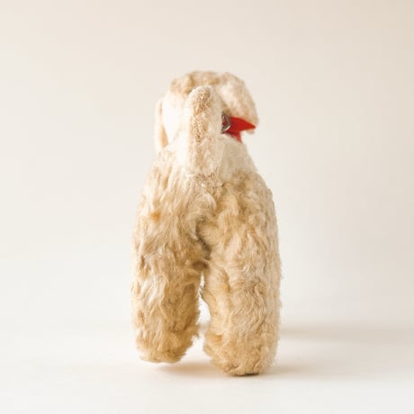 西ドイツ　年代不明　小さな白い犬　ぬいぐるみ　全長13cm
