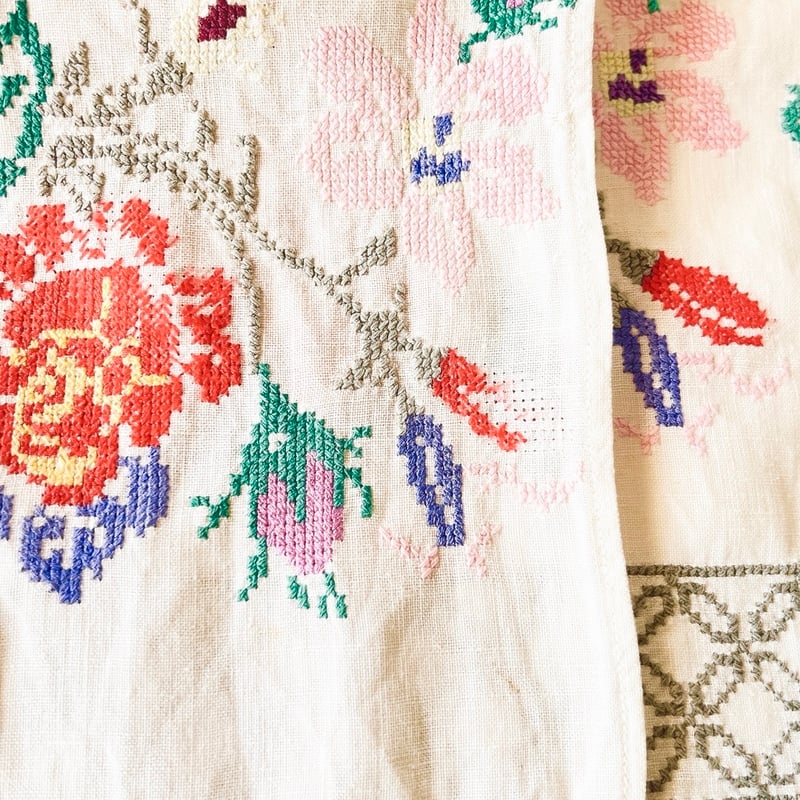 ウクライナ 刺繍 テーブルランナー バラ | こぐま舎