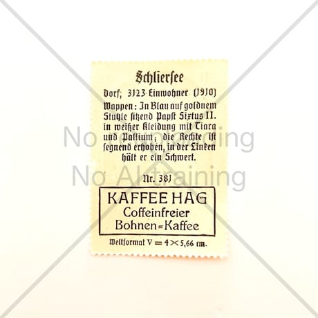 コーヒー・ハーグ広告切手　Schliersee