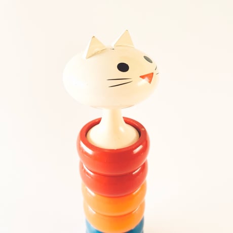 東ドイツ　木製　  猫のナフキンリングセット