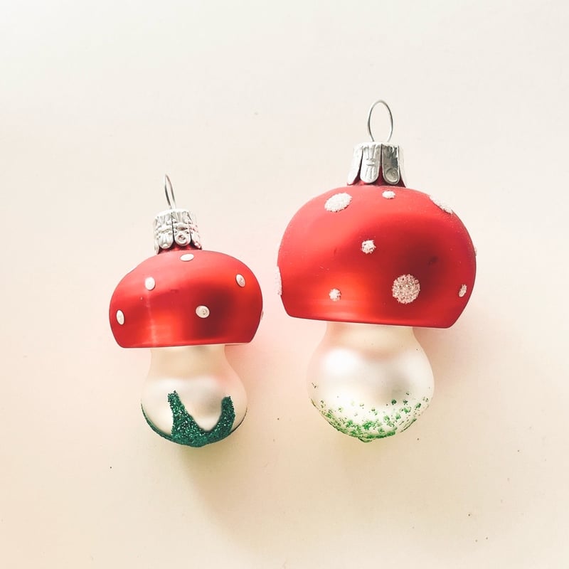 チェコ クリスマスオーナメント きのこ ガラス （大） | こぐま舎
