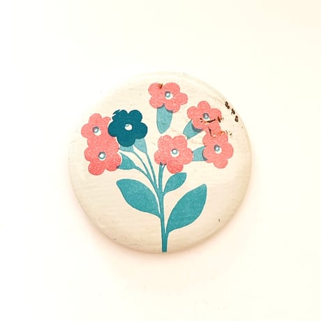 ソビエト　缶バッジ - rote Blüten - 1970s