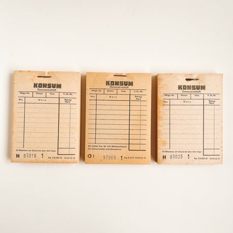 ドイツ　伝票　Konsum　1970年代