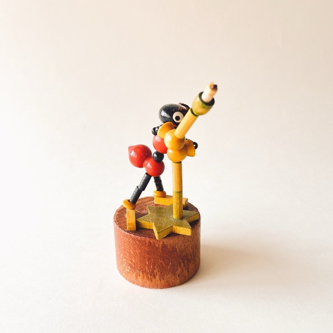 チェコスロバキア 木製おもちゃ 赤い服の蟻 ぐにゃぐにゃ人形 1980年代