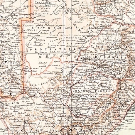 ドイツ　古地図　ヴィンテージ見開き図版　SÜD-AFRIKA. (KAPKOLONIEN）
